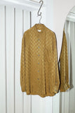 c90's European label - glossy fabric shirt