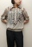 00's European label - silk sheer pullover blouse