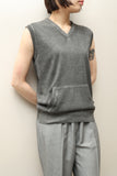 00's European label / cotton v-neck knit tops