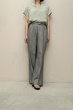 90-00's European label - metallic semi-flare wide trousers