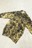 80's European label - silk botanical pattern shirt / hip length