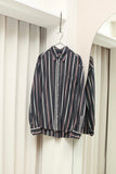 80's-90's European label - cotton stripe dress shirt