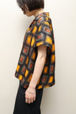 c60s European label - Rothko feeling abstract pattern open collar shirt