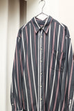 80's-90's European label - cotton stripe dress shirt
