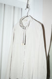 00's Armani Jeans - nylon/linen hi-neck minimal zip-up jacket