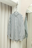 80's POP 84 - cotton seersucker stripe shirt