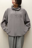 80's European label - draping silk voluminous neck blouse