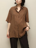 00's European label - cupro abstract pattern shirt
