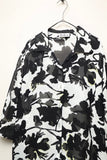 80's-90's Betty Barclay - rayon flower pattern sheer blouse