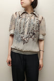 00's European label - silk sheer pullover blouse