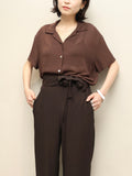 90's-00's European label - acetate/viscose waist wrap trousers