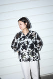 80's-90's Betty Barclay - rayon flower pattern sheer blouse