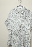 00's European label - cell pattern dolman sleeve blouse