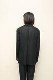80's European label - linen/cotton double breasted tailored jacket