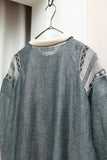 80's Umberto Bilancioni - linen knit switching pullover shirt