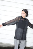 90's-00's European label - viscose sheer shirt