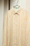 80's CACHARELl - cotton flower pattern shirt