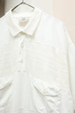 80's-90's European label - cotton knit switching pullover shirt