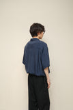 80's-90's European label - cupro glossy pullover shirt