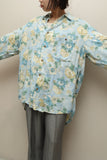 80-90's European label- rayon flower patterned shirt