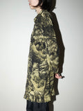 80's European label - silk botanical pattern shirt / hip length