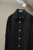 c80's Italian label - silk pleated body shirt
