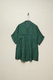 80's European label - linen constructive dolman sleeve shirt