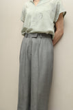 90-00's European label - metallic semi-flare wide trousers