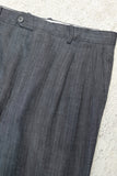 European label - linen striped 2-tuck trousers