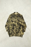80's European label - silk botanical pattern shirt / hip length