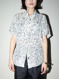 00's European label - cell pattern dolman sleeve blouse