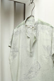 70s-80s European label - silk skipper collarless blouse