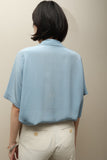80's-90's KRIZIA - silk open collar shirt