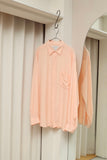 80's European label - viscose minimal dress shirt in sakura pink