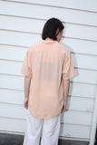 80s European vintage - silk open collar blouse in sakura pink