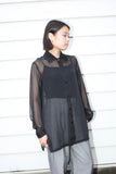 90's-00's European label - viscose sheer shirt