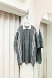 80's Umberto Bilancioni - linen knit switching pullover shirt