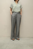 90-00's European label - metallic semi-flare wide trousers