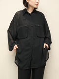 c90's Emporio Armani - sheer shirt with 3D pockets