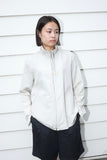 00's Armani Jeans - nylon/linen hi-neck minimal zip-up jacket