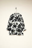 80's-90's Betty Barclay - rayon flower pattern sheer blouse