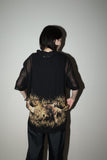 c90's European label - viscose printed sheer shirt
