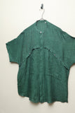 80's European label - linen constructive dolman sleeve shirt