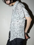 00's European label - cell pattern dolman sleeve blouse