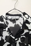 80's-90's Betty Barclay - rayon flower pattern sheer blouse