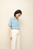 80's-90's KRIZIA - silk open collar shirt