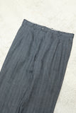 European label - linen striped 2-tuck trousers