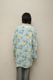 80-90's European label- rayon flower patterned shirt
