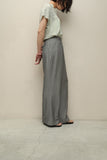 90-00's European label - metallic semi-flare wide trousers