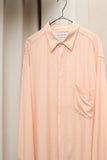 80's European label - viscose minimal dress shirt in sakura pink
